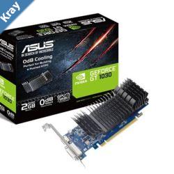 ASUS nVidia GeForce GT1030SL2GBRK 2GB GDDR5 Low Profile Graphics Card with Bracket For Silent HTPC Build With IO Port Brackets