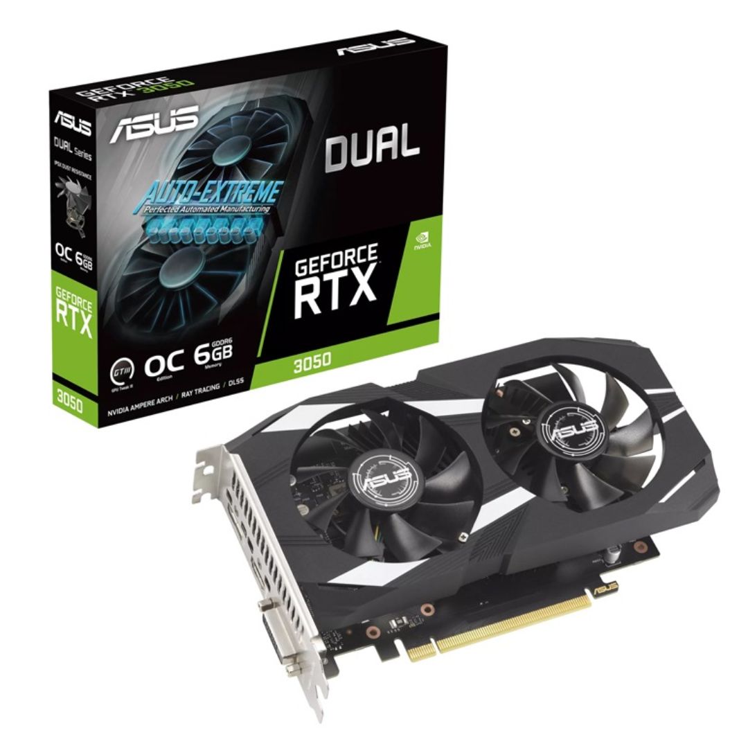 ASUS nVidia GeForce RTX3050O6GLPBRK RTX 3050 LP BRK OC Edition 6GB GDDR6 1507 MHz Boost Clock RAM 14Gbps xDP 1xHDMI