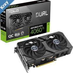 ASUS nVidia GeForce DUALRTX4060TI8GEVO RTX 4060 Ti EVO OC Edition 8GB GDDR6 is designed for broad compatibility with Axialtech fan design