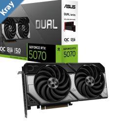 ASUS nVidia GeForce DUALRTX5070O12G 12GB GDDR7 OC Edition 2542MHz Boost Clock RAM 28Gbps 1000 AI TOPs Digital Max Resolution 7680 x 4320