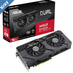 ASUS AMD Radeon DUALRX7800XTO16G RX 7800 XT OC Edition 16GB GDDR6 2475MHz Boost Clock RAM 19.5Gbps 3xDP 1xHDMI 279.9x133.9x49.3 mm
