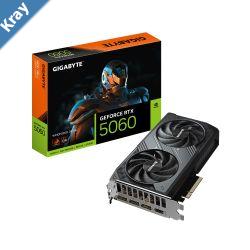 Gigabyte GeForce RTX 5060 WINDFORCE OC 8G 2512 MHz CUDA 3840 28 Gbps. GDDR7 128 bit PCIE 5.0 PSU 450W DisplayPort 2.1b 3 HDMI 2.1b x1