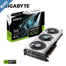 Gigabyte nVidia GeForce RTX 4060 EAGLE OC ICE8GD GDDR6 Video Card PCIE 4.0 2505 MHz Core Clock 2x DP 1.4a 2x HDMI 2.1a2