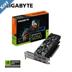 Gigabyte GeForce RTX 5050 OC Low Profile 8G 20 Gbps GDDR6 128 bit PCIE 5.0 DirectX 12 API PSU 550W 8 Pin1 HDMI 2.1b 2
