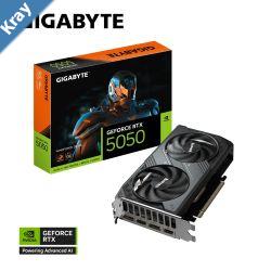 Gigabyte GeForce RTX 5050 WINDFORCE OC 8G 20 Gbps GDDR6 128 bit PCIE 5.0 DirectX 12 API PSU 550W 8 Pin1 DisplayPort 2.1b 2 HDMI 2.1b 2