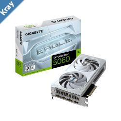 Gigabyte GeForce RTX 5060 EAGLE OC ICE 8G 2550 MHz CUDA 3840 28 Gbps GDDR7  128 bit PCIE 5.0 PSU 450W DisplayPort 2.1b 3 HDMI 2.1b x1