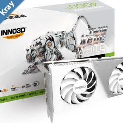 INNO3D nVidia GeForce RTX 4060 Ti 8GB TWIN X2 OC White GPU 8GB GDDR6 2565MHz Boost Clock RAM 18Gbps 3xDP 1xHDMI 250x118x 42mm 4060TI