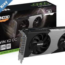 INNO3D nVidia GeForce RTX 5060 Ti TWIN X2 OC 16GB GDDR7 2602MHz Boost Clock RAM 28Gbps 3xDP 1xHDMI