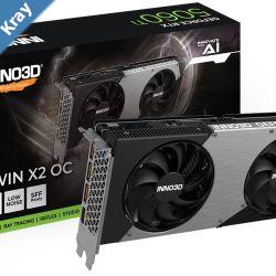 INNO3D nVidia GeForce RTX 5060 Ti TWIN X2 OC 8GB GDDR7 2602MHz Boost Clock RAM 28Gbps 3xDP 1xHDMI