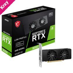 MSI nVidia GeForce RTX 3050 LP E 6G OC Video Card, 1492 MHz Boost Clock, 6GB GDDR6, PCI-E 4.0, 1x DisplayPort 1.4a, 2x HDMI