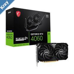 MSI nVidia GeForce RTX 4060 VENTUS 2X BLACK 8G OC Video Card  2490 MHz Boost Clock 8GB GDDR6DisplayPort x 3 v1.4aHDMI x 1 saLS