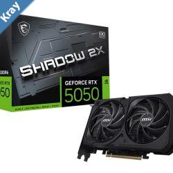 MSI nVidia GeForce RTX 5050 8G SHADOW 2X OC Boost 2602 MHz CUDA 2560 Units 8GB GDDR6 HDMI x 1 embargo