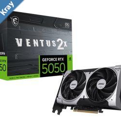 MSI nVidia GeForce RTX 5050 8G VENTUS 2X OC Boost 2560 MHz CUDA 2560 Units 8GB GDDR6 HDMI x 1 embargo