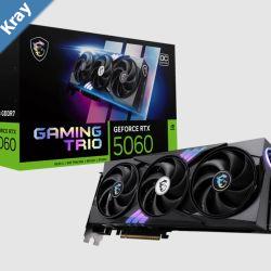 MSI nVidia GeForce RTX 5060 8G GAMING TRIO OC PCI Express Gen 5 x16 Boost 2625 MHz CUDA 3840 Units 8GB GDDR7 HDMI x 1 MSI nVidia GeForce RTX 5060 8G GAMING TRIO OC PCI Express Gen 5 x16 Boost 2625 MHz CUDA 3840 Units 8GB GDDR7 HDMI x 1