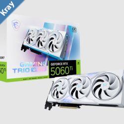 MSI nVidia GeForce RTX 5060 Ti 8G GAMING TRIO OC WHITE PCI Express Gen 5 x 16 Boost 2647 MHz CUDA 4608 Units 8GB GDDR7 HDMI x 1 MSI nVidia GeForce RTX 5060 Ti 8G GAMING TRIO OC WHITE PCI Express Gen 5 x 16 Boost 2647 MHz CUDA 4608 Units 8GB GDDR7 HDMI x 1