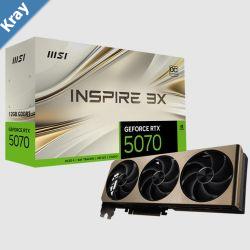 MSI nVidia GeForce RTX 5070 12G INSPIRE 3X OC PCI Express Gen 5 Boost 2542 MHz CUDA 6144 Units 12GB GDDR7 HDMI x 1 MSI nVidia GeForce RTX 5070 12G INSPIRE 3X OC PCI Express Gen 5 Boost 2542 MHz CUDA 6144 Units 12GB GDDR7 HDMI x 1