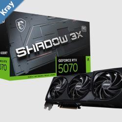 MSI nVidia GeForce RTX 5070 12G SHADOW 3X OC PCI Express Gen 5 Boost 2542 MHz CUDA 6144 Units 12GB GDDR7 HDMI x 1