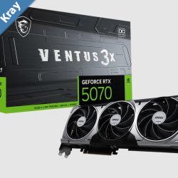 MSI nVidia GeForce RTX 5070 12G VENTUS 3X OC PCI Express Gen 5 Boost 2542 MHz CUDA 6144 Units 12GB GDDR7 HDMI x 1