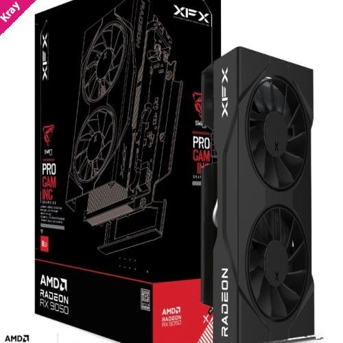 XFX Swift AMD Radeon RX 9050 Gaming Edition with 8GB GDDR6 HDMI 2xDP, AMD RDNA™ 4 (RX-95SWFT8BE)