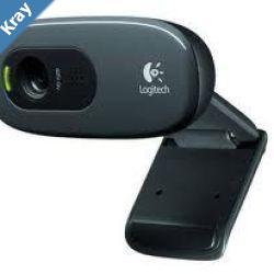 Logitech C270 3MP HD Webcam 720p30fps Widescreen Video Calling Light Correc NoiseReduced Mic for Skype Teams Hangouts PCLaptopMacbookTablet