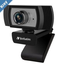 Verbatim 1080p Full HD Webcam  BlackSilver FHD 1920x1080 2.0 Mega Pixels Compatible with Windows XP7 8 10 Android V5 MacOS 10.6 or Above